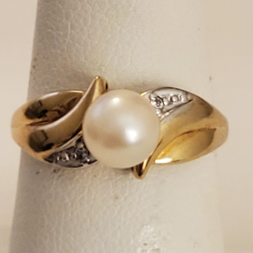 10k yg pearl ring